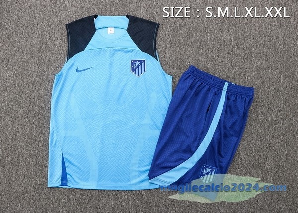 Formazione Senza Maniche Set Completo Atlético Madrid 2022 2023 Azul Poco Prezzo