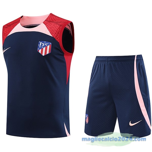 Formazione Senza Maniche Set Completo Atlético Madrid 2023 2024 Azul Rosso Poco Prezzo