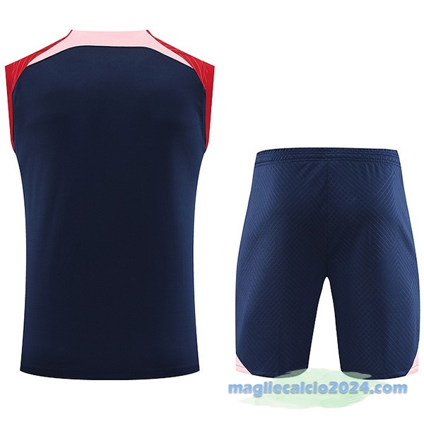 Formazione Senza Maniche Set Completo Atlético Madrid 2023 2024 Azul Rosso Poco Prezzo