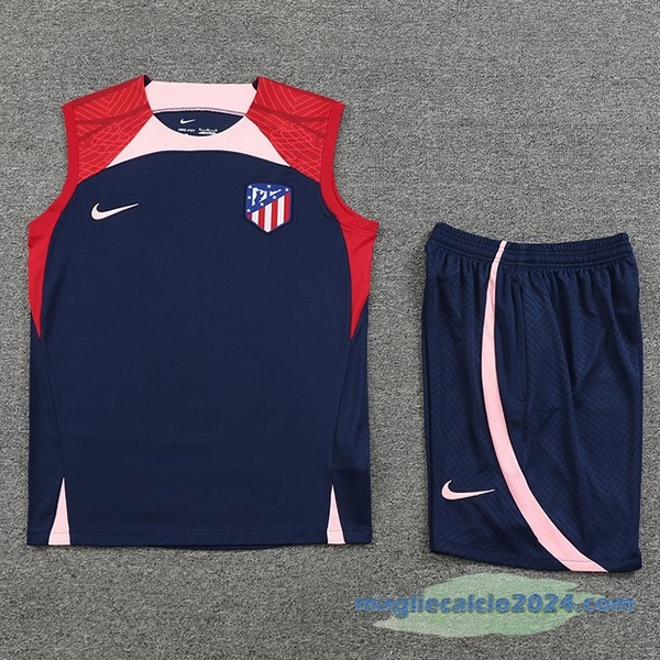 Formazione Senza Maniche Set Completo Atlético Madrid 2023 2024 Azul Rosso Poco Prezzo