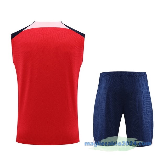Formazione Senza Maniche Set Completo Atlético Madrid 2023 2024 Rosso Azul Poco Prezzo