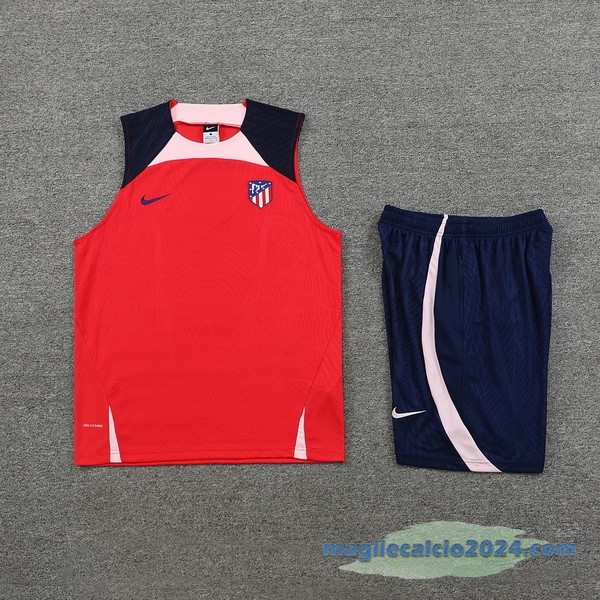 Formazione Senza Maniche Set Completo Atlético Madrid 2023 2024 Rosso Azul Poco Prezzo