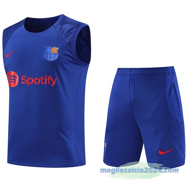 Formazione Senza Maniche Set Completo Barcelona 2023 2024 Azul Poco Prezzo