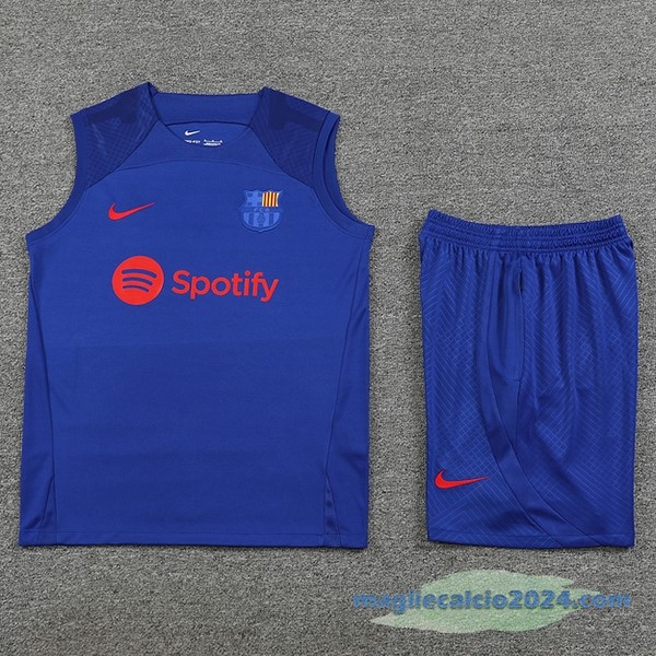 Formazione Senza Maniche Set Completo Barcelona 2023 2024 Azul Poco Prezzo