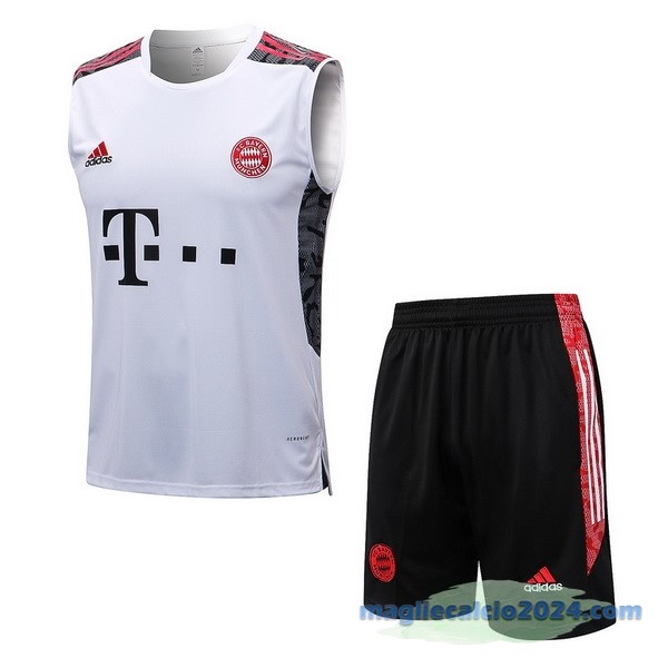Formazione Senza Maniche Set Completo Bayern Múnich 2022 2023 Bianco Nero Poco Prezzo