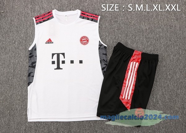Formazione Senza Maniche Set Completo Bayern Múnich 2022 2023 Bianco Nero Poco Prezzo