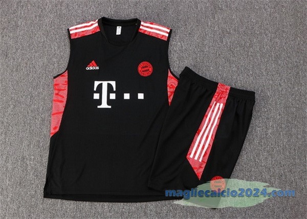 Formazione Senza Maniche Set Completo Bayern Múnich 2022 2023 Nero I Rosso Poco Prezzo