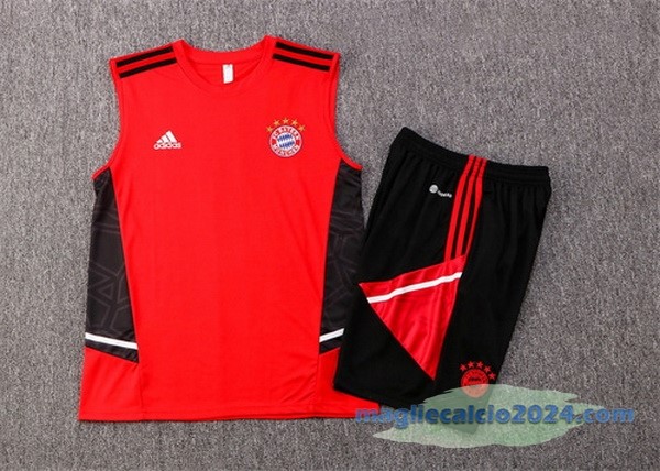 Formazione Senza Maniche Set Completo Bayern Múnich 2022 2023 Rosso I Nero Poco Prezzo