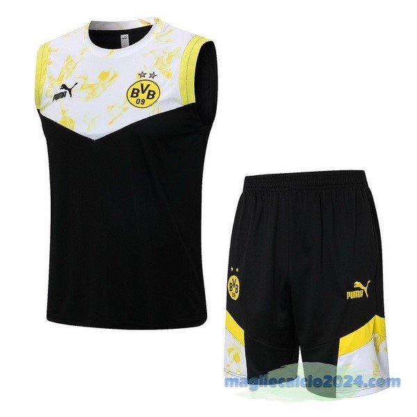 Formazione Senza Maniche Set Completo Borussia Dortmund 2022 2023 Giallo Nero Poco Prezzo
