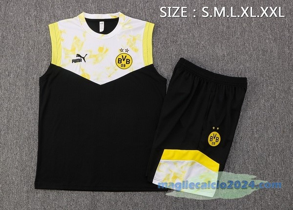 Formazione Senza Maniche Set Completo Borussia Dortmund 2022 2023 Giallo Nero Poco Prezzo