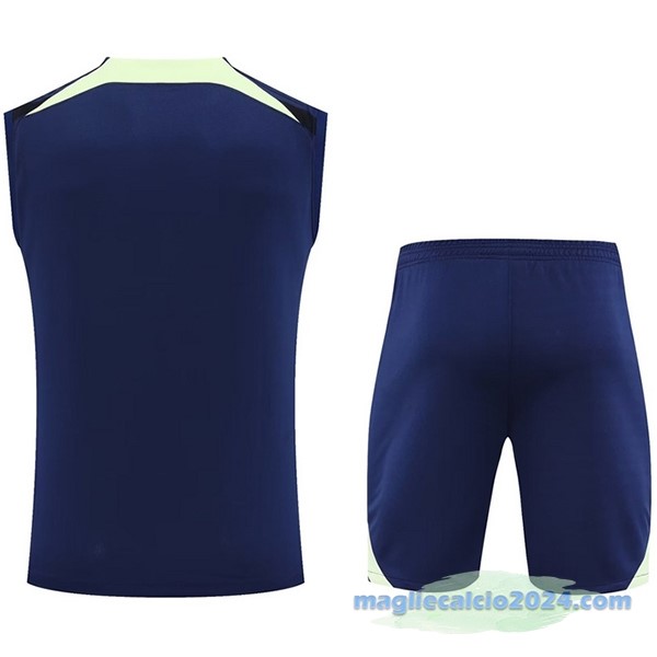 Formazione Senza Maniche Set Completo Brasile 2022 Azul Navy II Verde Poco Prezzo