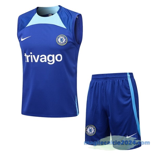 Formazione Senza Maniche Set Completo Chelsea 2022 2023 Azul Bianco Poco Prezzo