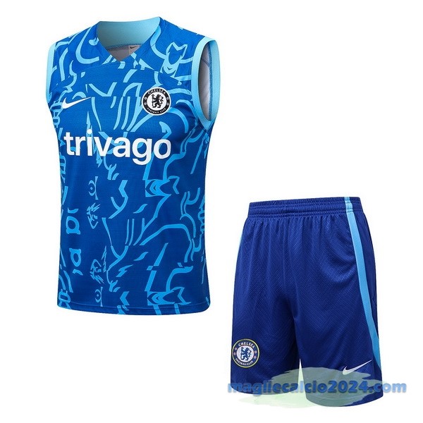Formazione Senza Maniche Set Completo Chelsea 2022 2023 Azul Poco Prezzo