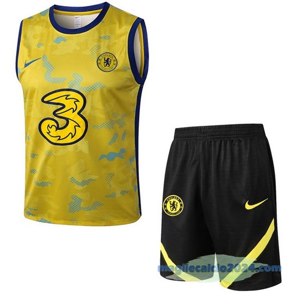Formazione Senza Maniche Set Completo Chelsea 2022 2023 Giallo Nero Poco Prezzo