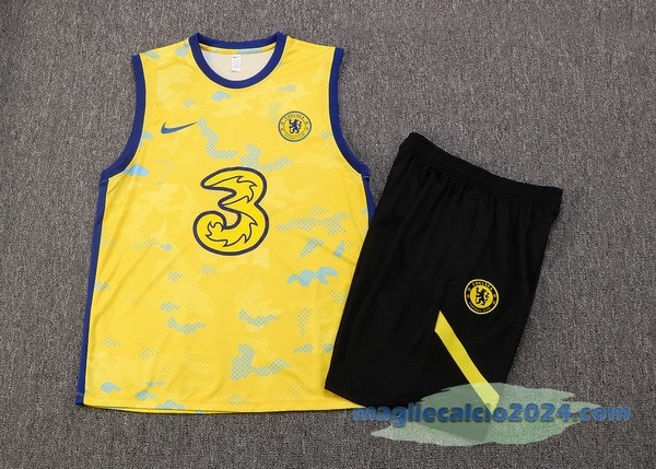 Formazione Senza Maniche Set Completo Chelsea 2022 2023 Giallo Nero Poco Prezzo