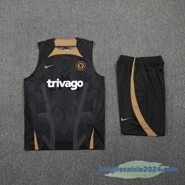 Formazione Senza Maniche Set Completo Chelsea 2022 2023 Nero I Giallo Poco Prezzo