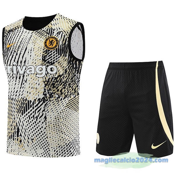 Formazione Senza Maniche Set Completo Chelsea 2023 2024 Giallo Nero Poco Prezzo