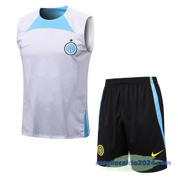 Formazione Senza Maniche Set Completo Inter Milán 2022 2023 Bianco Azul Poco Prezzo