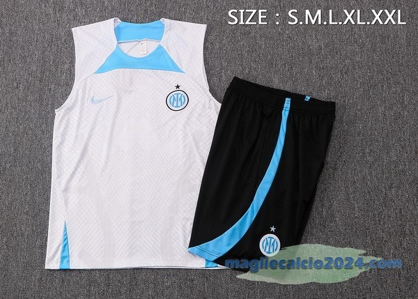 Formazione Senza Maniche Set Completo Inter Milán 2022 2023 Bianco Azul Poco Prezzo