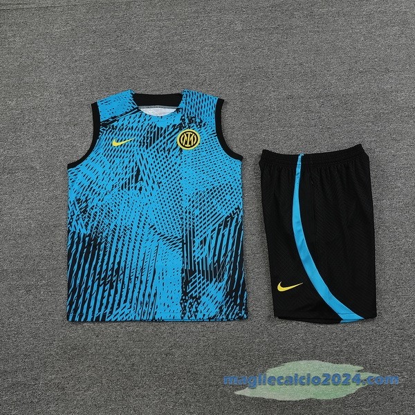 Formazione Senza Maniche Set Completo Inter Milán 2023 2024 Azul Poco Prezzo