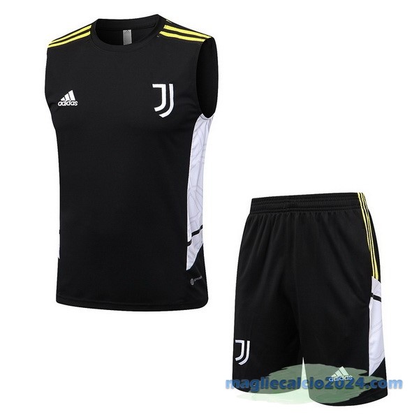 Formazione Senza Maniche Set Completo Juventus 2022 2023 Nero Bianco Poco Prezzo