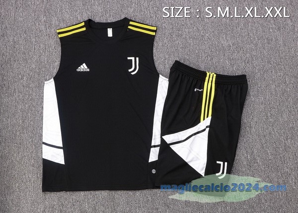 Formazione Senza Maniche Set Completo Juventus 2022 2023 Nero Bianco Poco Prezzo