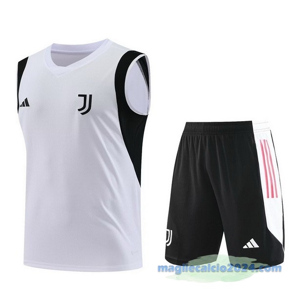 Formazione Senza Maniche Set Completo Juventus 2023 2024 Bianco Nero Poco Prezzo