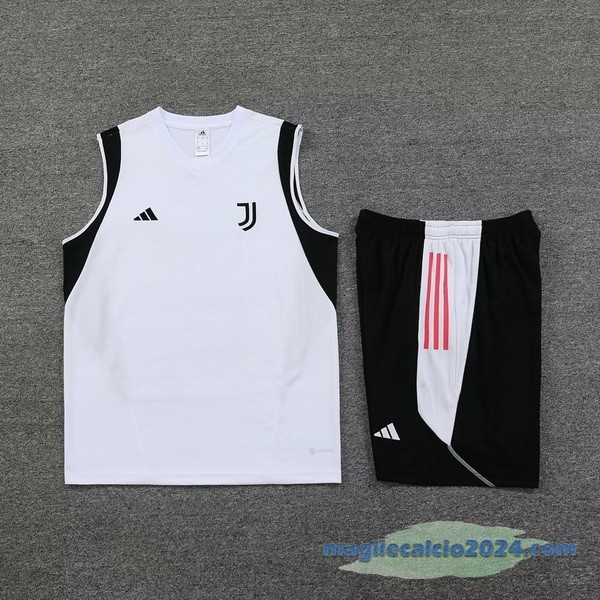 Formazione Senza Maniche Set Completo Juventus 2023 2024 Bianco Nero Poco Prezzo