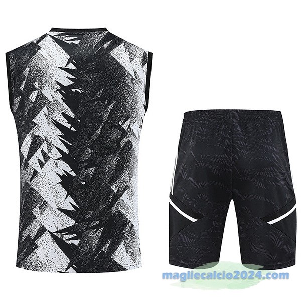 Formazione Senza Maniche Set Completo Juventus 2023 2024 Grigio Nero Poco Prezzo