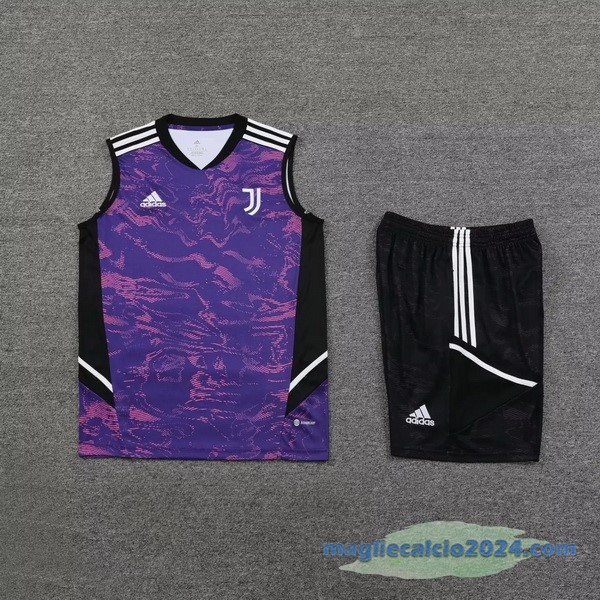 Formazione Senza Maniche Set Completo Juventus 2023 2024 Purpureo Nero Poco Prezzo
