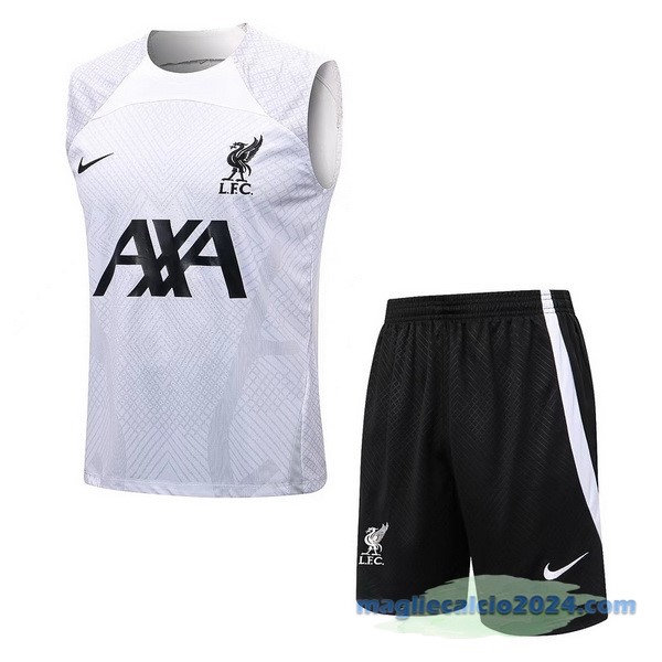 Formazione Senza Maniche Set Completo Liverpool 2022 2023 Bianco Grigio Nero Poco Prezzo