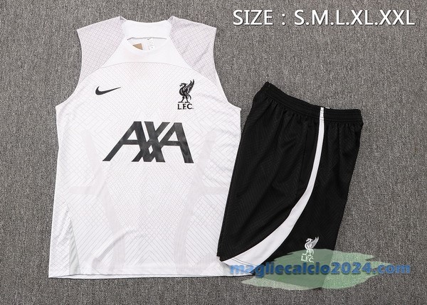 Formazione Senza Maniche Set Completo Liverpool 2022 2023 Bianco Grigio Nero Poco Prezzo