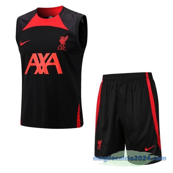 Formazione Senza Maniche Set Completo Liverpool 2022 2023 Nero I Rosso Poco Prezzo