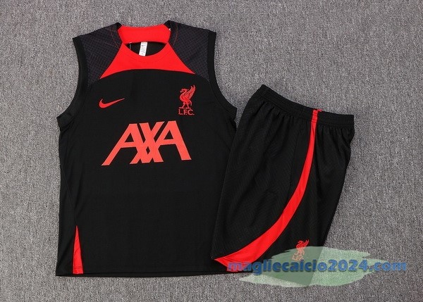 Formazione Senza Maniche Set Completo Liverpool 2022 2023 Nero I Rosso Poco Prezzo