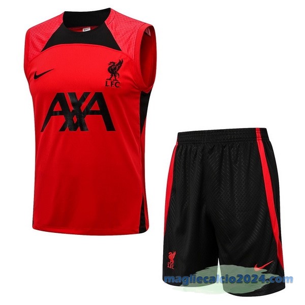 Formazione Senza Maniche Set Completo Liverpool 2022 2023 Rosso Nero Poco Prezzo