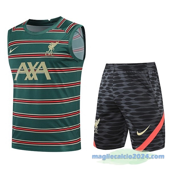 Formazione Senza Maniche Set Completo Liverpool 2022 2023 Verde Nero Poco Prezzo