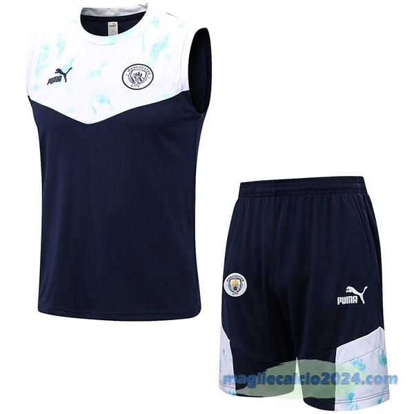 Formazione Senza Maniche Set Completo Manchester City 2022 2023 Azul Bianco Poco Prezzo
