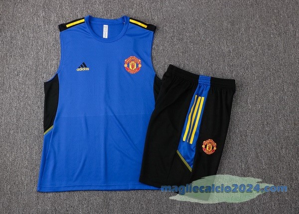Formazione Senza Maniche Set Completo Manchester United 2022 2023 Azul Nero Poco Prezzo