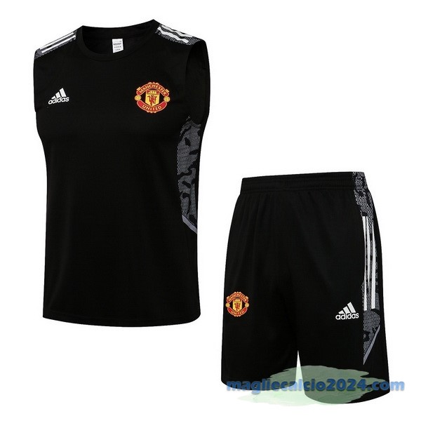 Formazione Senza Maniche Set Completo Manchester United 2022 2023 Nero Poco Prezzo