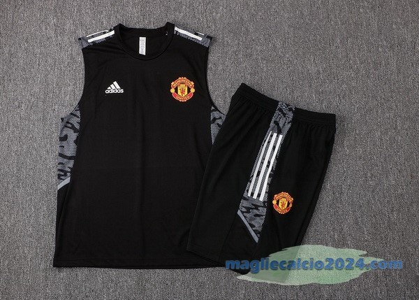 Formazione Senza Maniche Set Completo Manchester United 2022 2023 Nero Poco Prezzo