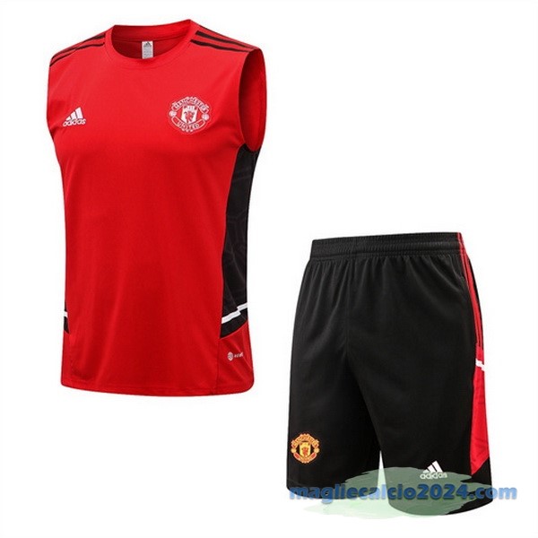 Formazione Senza Maniche Set Completo Manchester United 2022 2023 Rosso III Nero Poco Prezzo