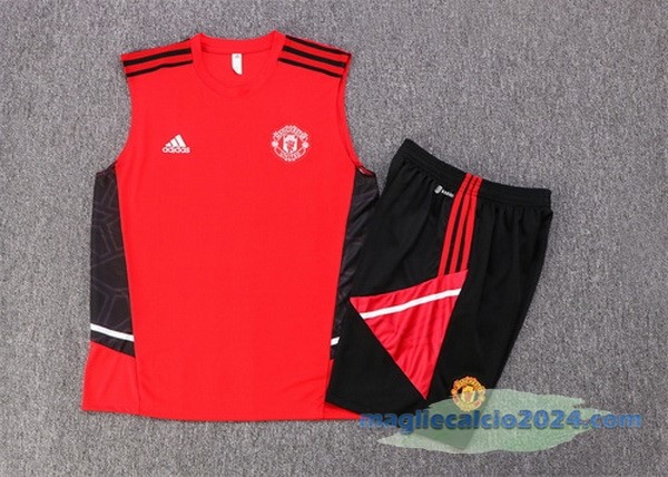 Formazione Senza Maniche Set Completo Manchester United 2022 2023 Rosso III Nero Poco Prezzo
