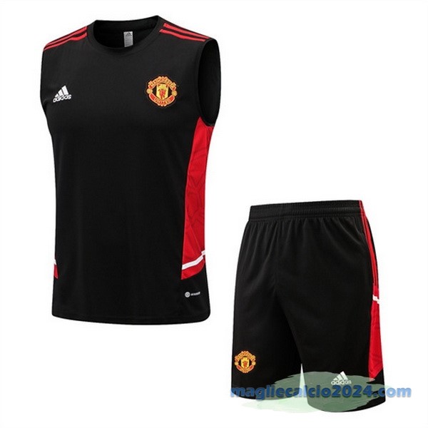 Formazione Senza Maniche Set Completo Manchester United 2022 2023 Rosso II Nero Poco Prezzo