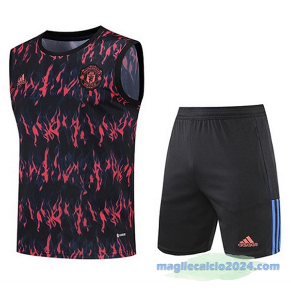 Formazione Senza Maniche Set Completo Manchester United 2022 2023 Rosso I Nero Poco Prezzo