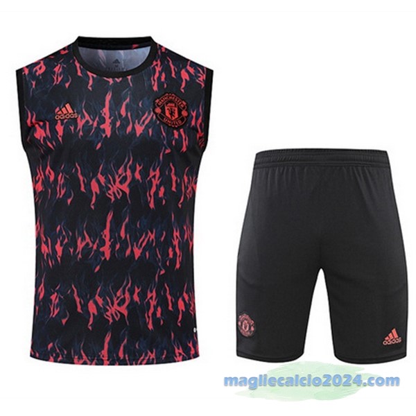 Formazione Senza Maniche Set Completo Manchester United 2022 2023 Rosso I Nero Poco Prezzo
