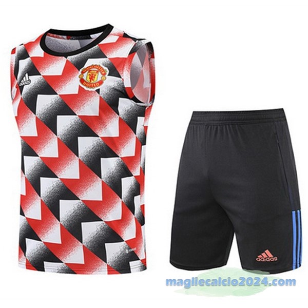 Formazione Senza Maniche Set Completo Manchester United 2022 2023 Rosso Nero Poco Prezzo