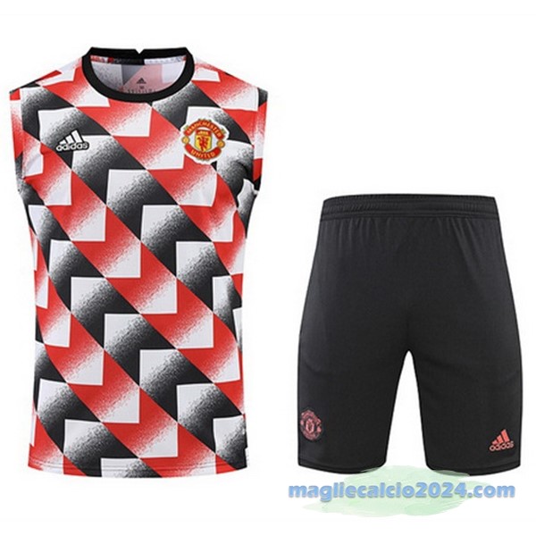 Formazione Senza Maniche Set Completo Manchester United 2022 2023 Rosso Nero Poco Prezzo