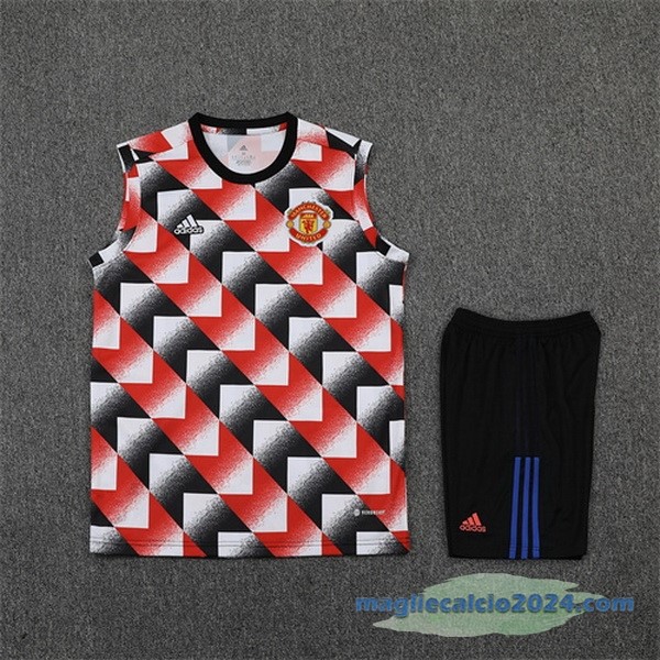 Formazione Senza Maniche Set Completo Manchester United 2022 2023 Rosso Nero Poco Prezzo