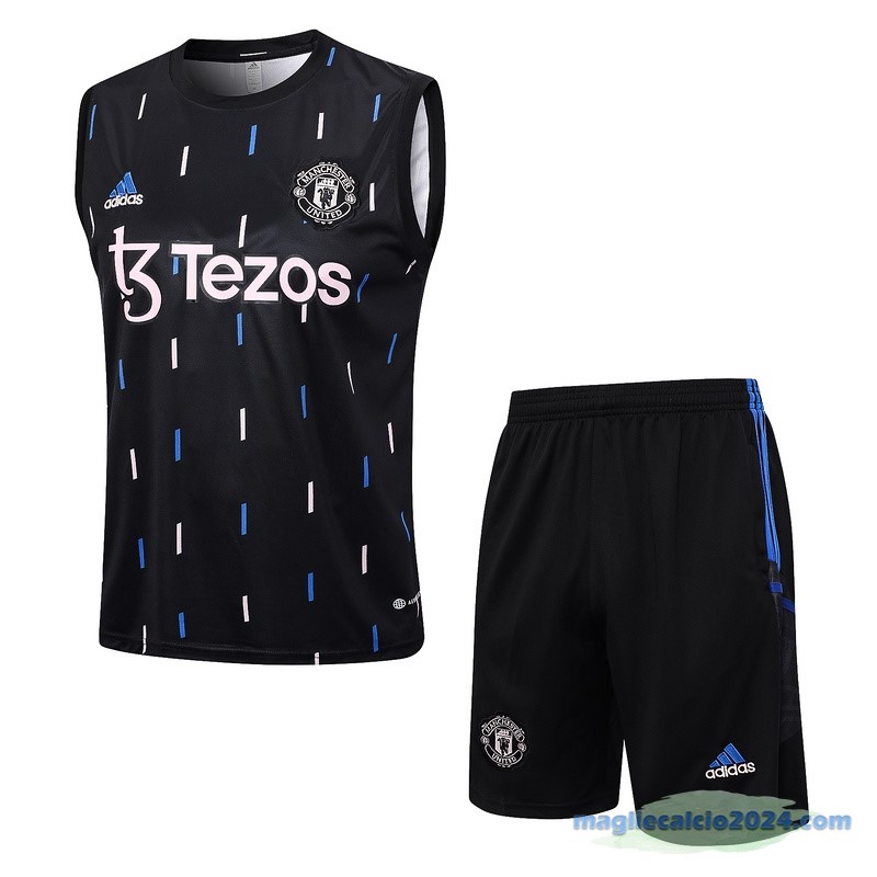 Formazione Senza Maniche Set Completo Manchester United 2023 2024 I Nero Poco Prezzo