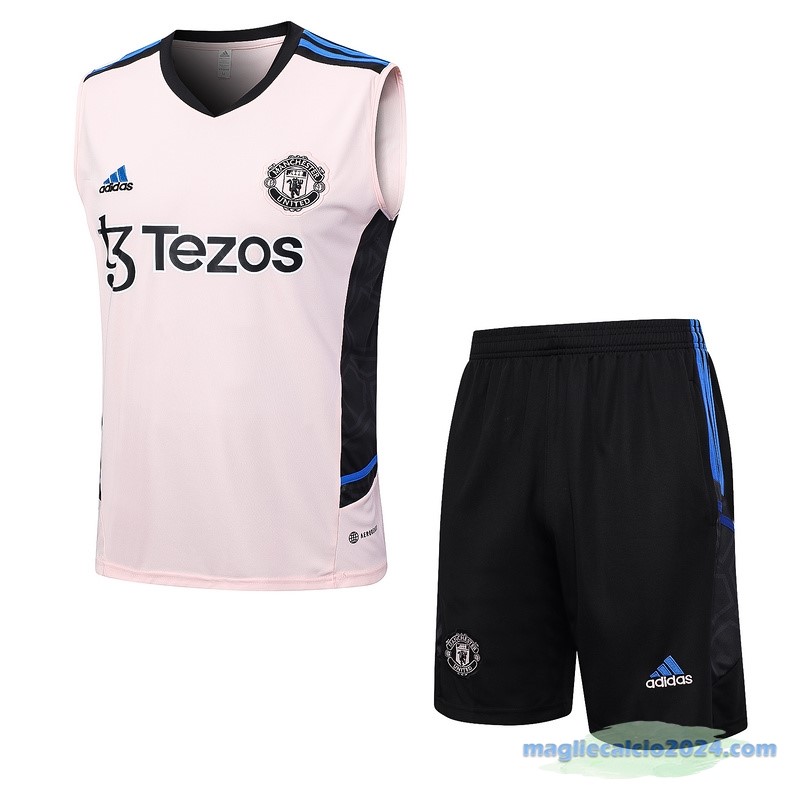 Formazione Senza Maniche Set Completo Manchester United 2023 2024 Rosa Nero Poco Prezzo